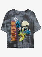 Wolverine Pounce At Night Girls Tie-Dye Crop T-Shirt