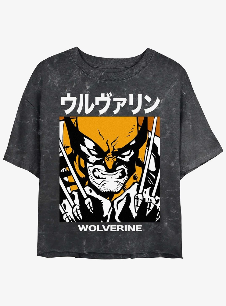 Wolverine Kanji Rage Girls Mineral Wash Crop T-Shirt
