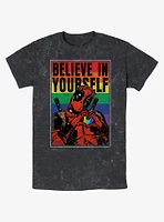 Marvel Deadpool Believe Yourself Poster Mineral Wash T-Shirt
