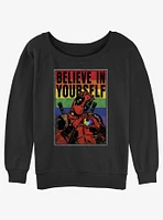 Marvel Deadpool Believe Yourself Poster Girls Slouchy Sweatshirt