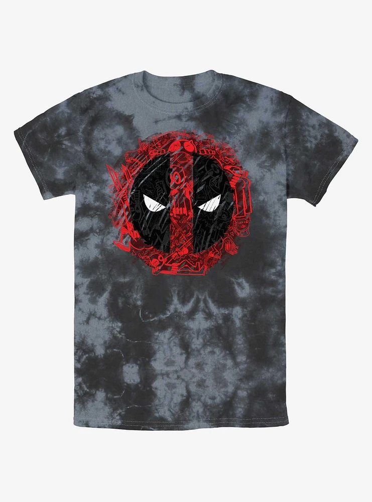 Marvel Deadpool Evil Eye Icons Tie-Dye T-Shirt