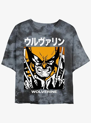 Wolverine Kanji Rage Girls Tie-Dye Crop T-Shirt
