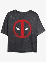 Marvel Deadpool Chalk Evil Eye Girls Mineral Wash Crop T-Shirt