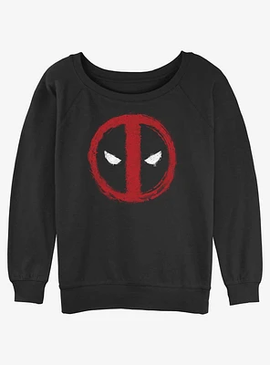 Marvel Deadpool Chalk Evil Eye Girls Slouchy Sweatshirt