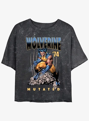 Wolverine Mutated Girls Mineral Wash Crop T-Shirt