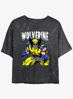 Wolverine Rage On Girls Mineral Wash Crop T-Shirt