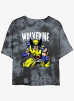 Wolverine Rage On Girls Tie-Dye Crop T-Shirt