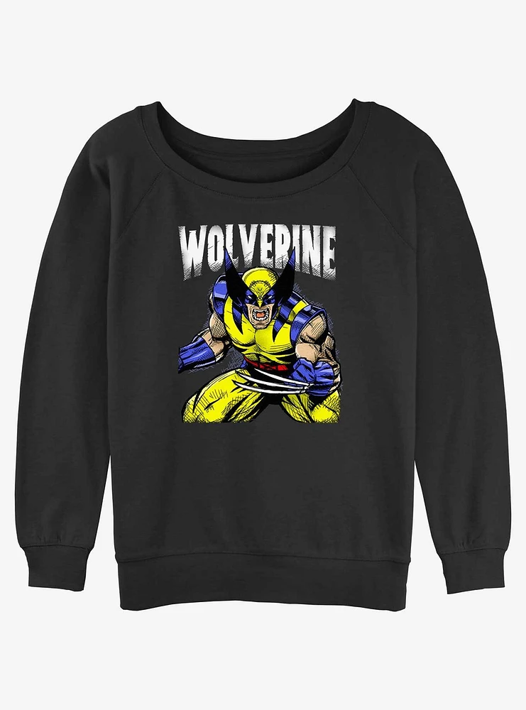 Wolverine Rage On Girls Slouchy Sweatshirt