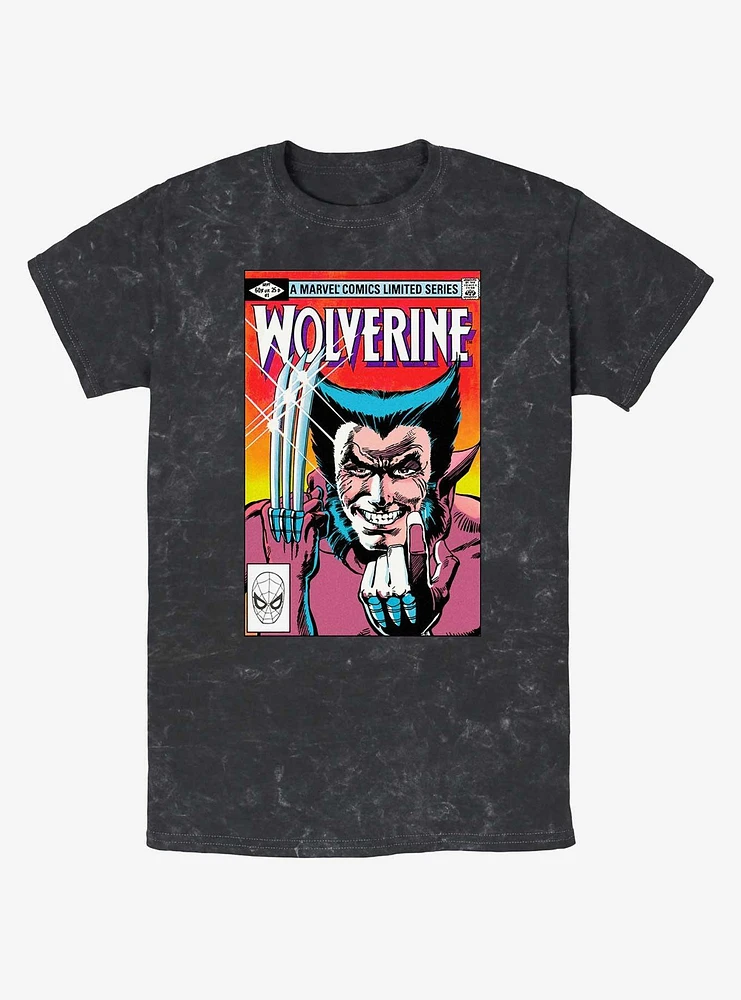Wolverine Comic Cover Mineral Wash T-Shirt