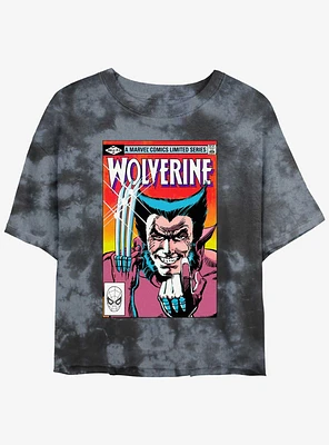 Wolverine Comic Cover Girls Tie-Dye Crop T-Shirt