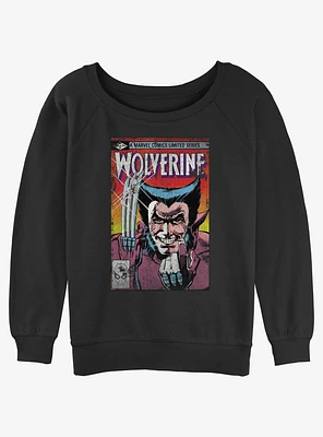 Wolverine Comic Cover Girls Slouchy Sweatshirt