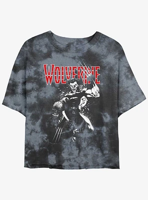 Wolverine Jump Tour Girls Tie-Dye Crop T-Shirt