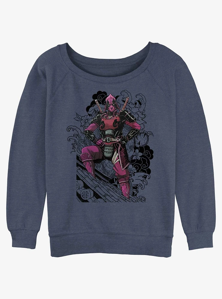 Marvel Deadpool Dragon Ninja Girls Slouchy Sweatshirt