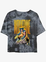 Wolverine Skull Pile Girls Tie-Dye Crop T-Shirt