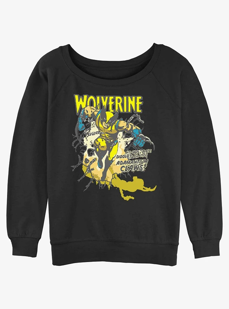 Wolverine Adamantium Time Girls Slouchy Sweatshirt