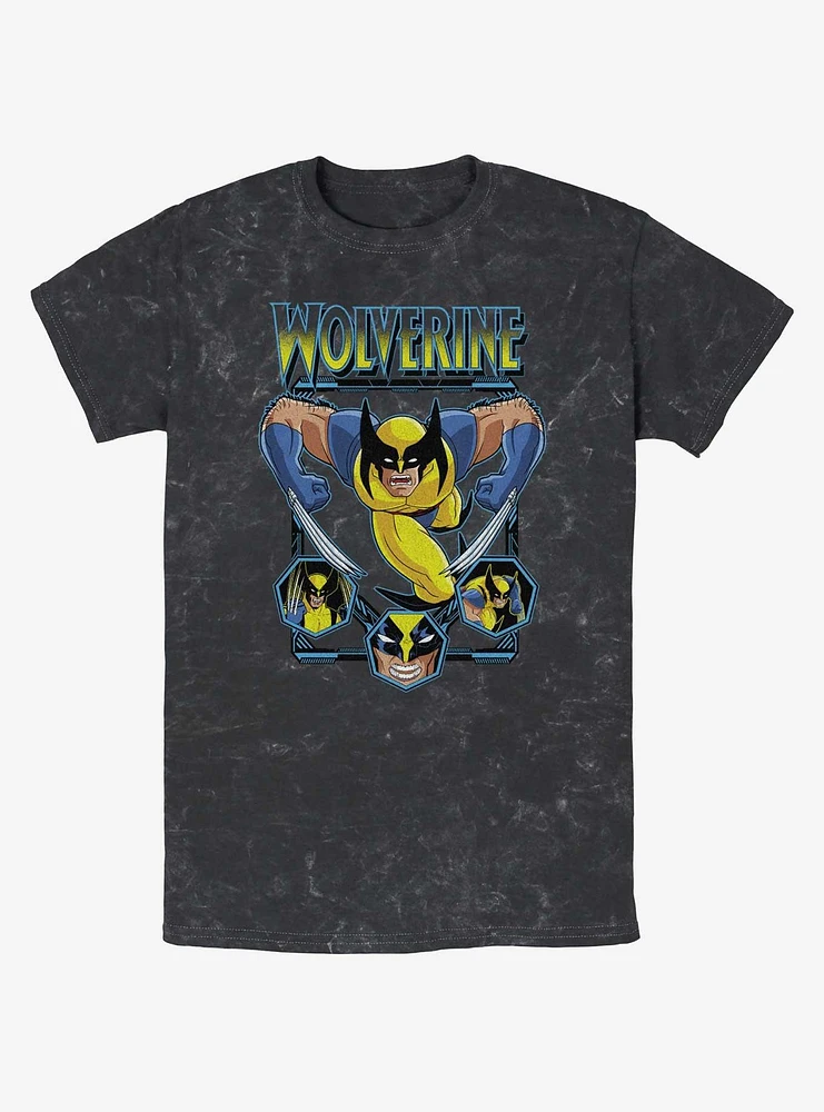 Wolverine Animated Attack Mineral Wash T-Shirt