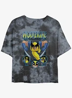 Wolverine Animated Attack Girls Tie-Dye Crop T-Shirt