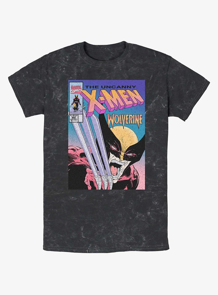 Wolverine The Uncanny X-Men Comic Cover Mineral Wash T-Shirt