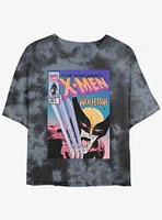 Wolverine The Uncanny X-Men Comic Cover Girls Tie-Dye Crop T-Shirt