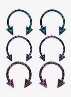 Steel Colorful Splatter Circular Barbell 6 Pack