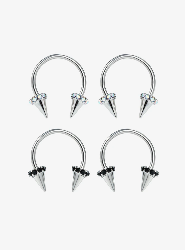 Steel Spike Bling Circular Barbell 4 Pack