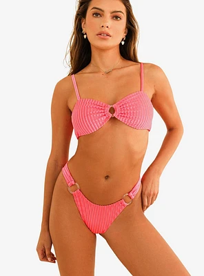 Dippin' Daisy's Corsica Bandeau Swim Top Neon Pink