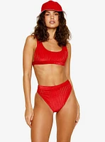 Dippin' Daisy's Festival Scoop Neckline Swim Top Wild Cherry