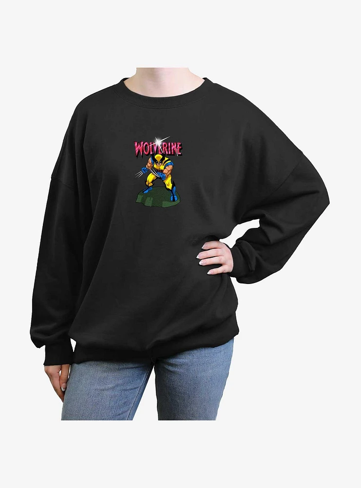 Wolverine Action Pose Girls Oversized Sweatshirt