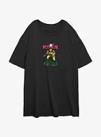 Wolverine Action Pose Girls Oversized T-Shirt