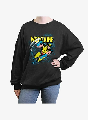 Wolverine Wolf Slash Girls Oversized Sweatshirt