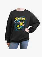 Wolverine Wolf Slash Girls Oversized Sweatshirt