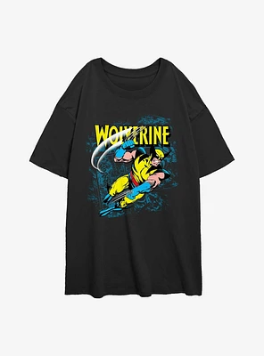 Wolverine Wolf Slash Girls Oversized T-Shirt