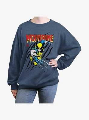 Wolverine Logan Slash Girls Oversized Sweatshirt