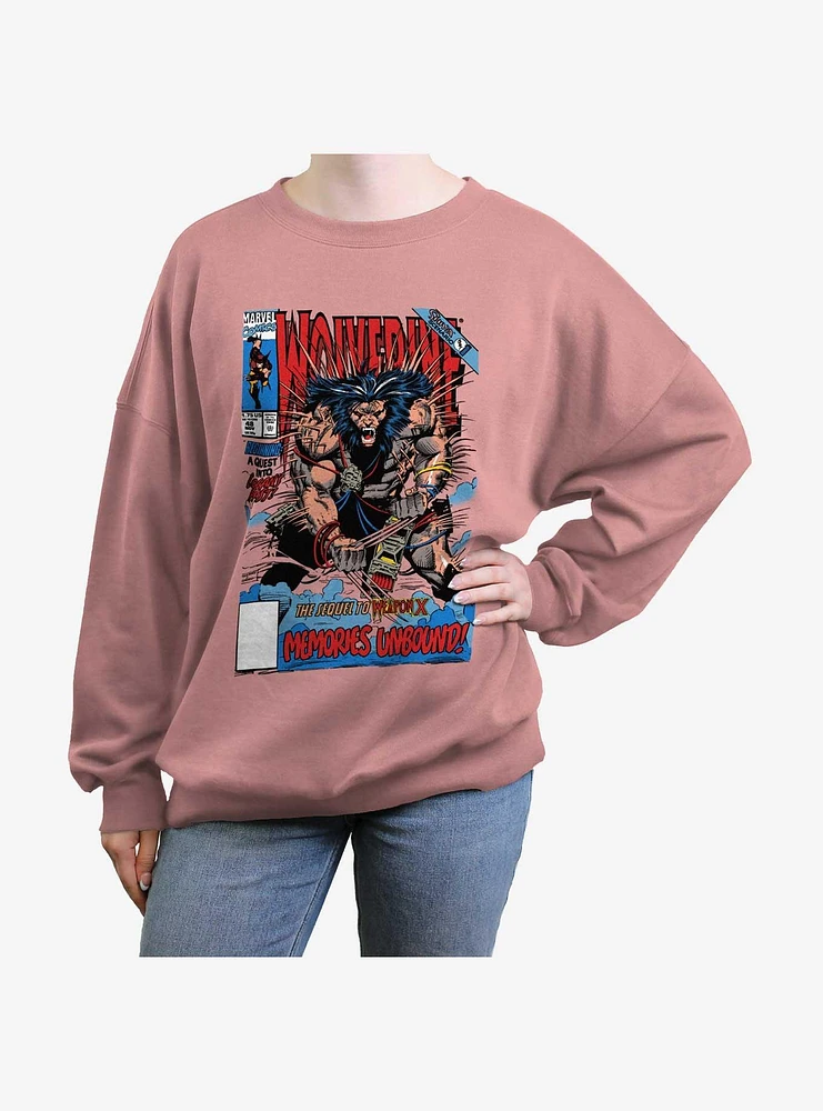 Wolverine Wolvey 48 Comic Cover Girls Oversized Sweatshirt