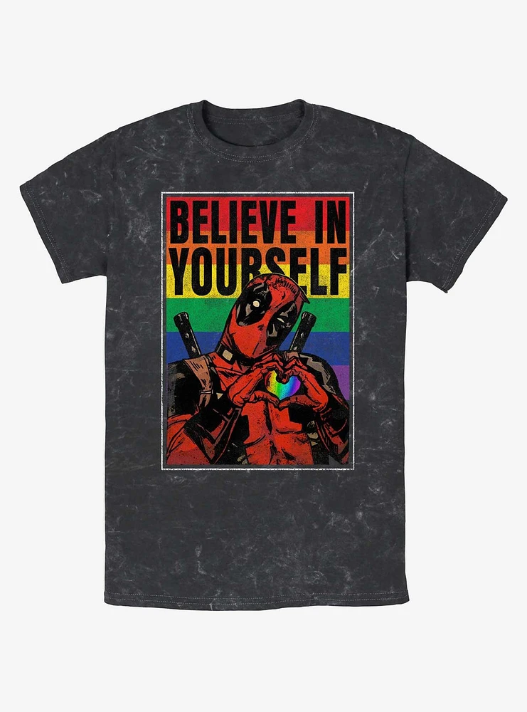 Marvel Deadpool Believe Yourself Poster Mineral Wash T-Shirt