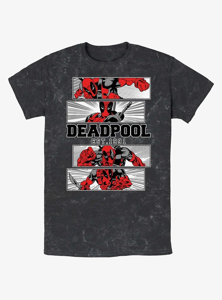 Marvel Deadpool Action Panels Mineral Wash T-Shirt