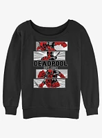 Marvel Deadpool Action Panels Womens Slouchy Sweatshirt