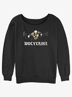 Wolverine Punch With Blades Womens Slouchy Sweatshirt