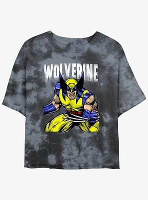 Wolverine Rage On Womens Tie-Dye Crop T-Shirt
