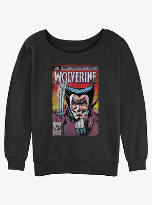 Wolverine Comic Cover Womens Slouchy Sweatshirt