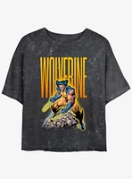 Wolverine Skull Pile Womens Mineral Wash Crop T-Shirt