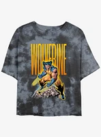 Wolverine Skull Pile Womens Tie-Dye Crop T-Shirt