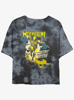 Wolverine Adamantium Time Womens Tie-Dye Crop T-Shirt