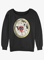 Marvel Deadpool Cats Rule Everything Around Me Portrait Womens Slouchy Sweatshirt