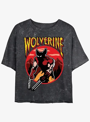 Wolverine Pixel Womens Mineral Wash Crop T-Shirt