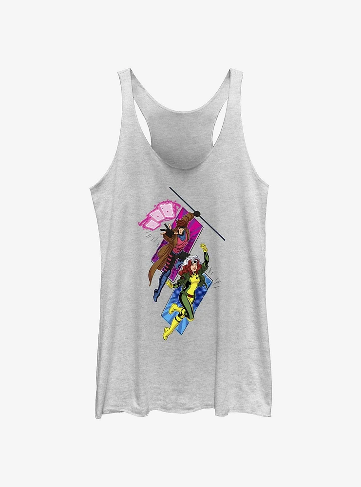 Marvel X-Men '97 Gambit And Rogue Attack Womens Tank Top