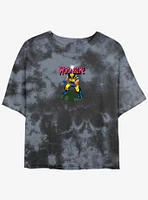 Wolverine Action Pose Womens Tie-Dye Crop T-Shirt