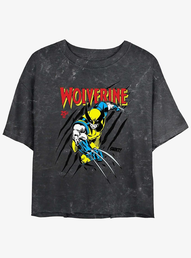 Wolverine Logan Slash Womens Mineral Wash Crop T-Shirt