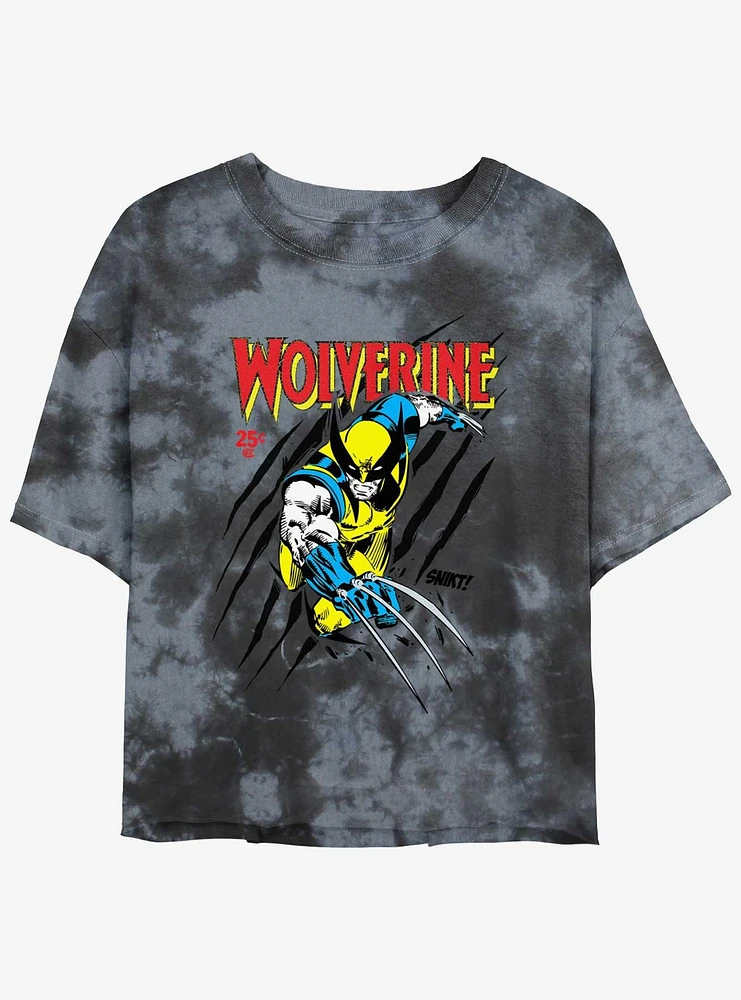 Wolverine Logan Slash Womens Tie-Dye Crop T-Shirt