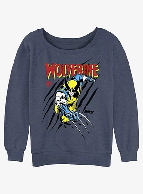 Wolverine Logan Slash Womens Slouchy Sweatshirt